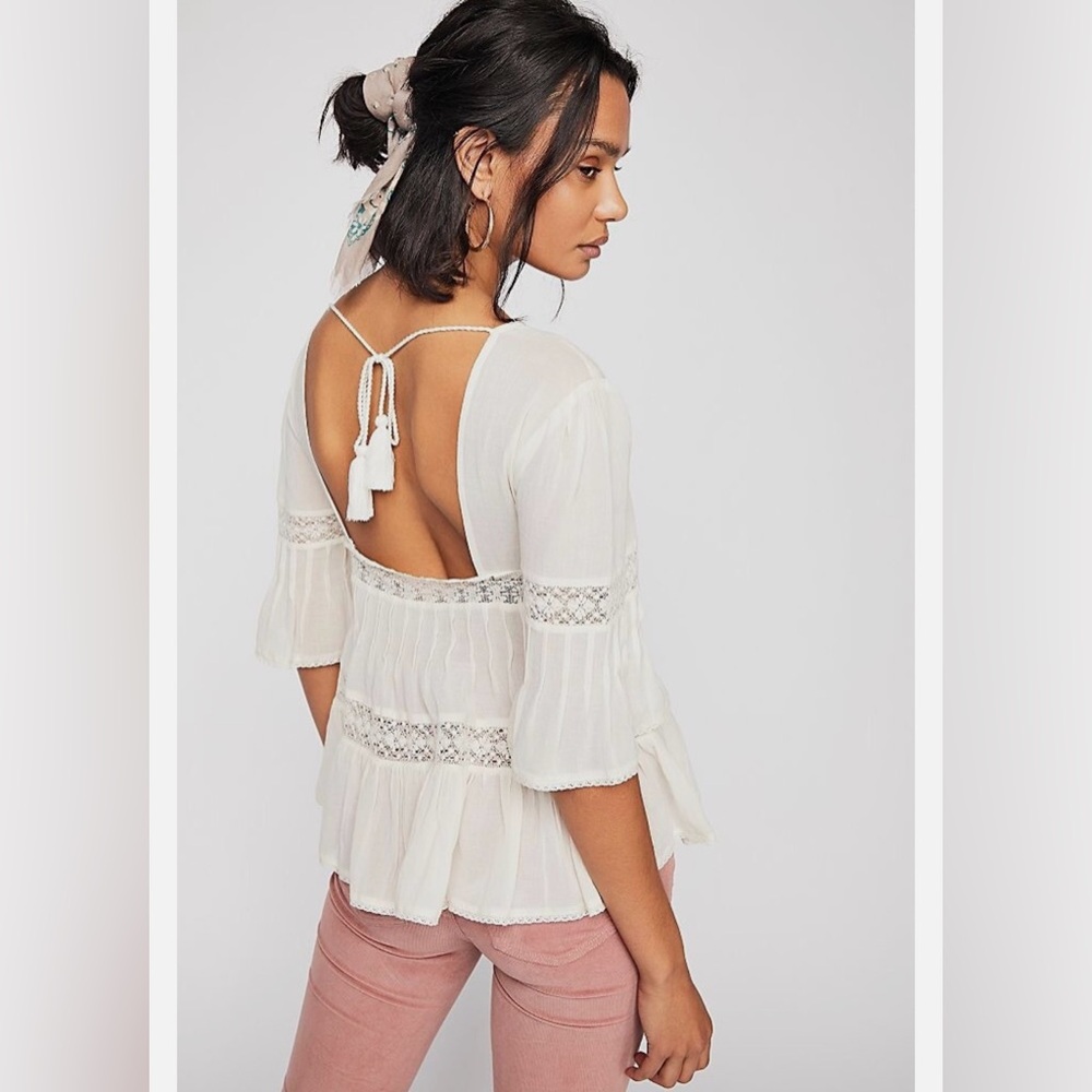 Free People Golden Hour Top in Ivory, Size L